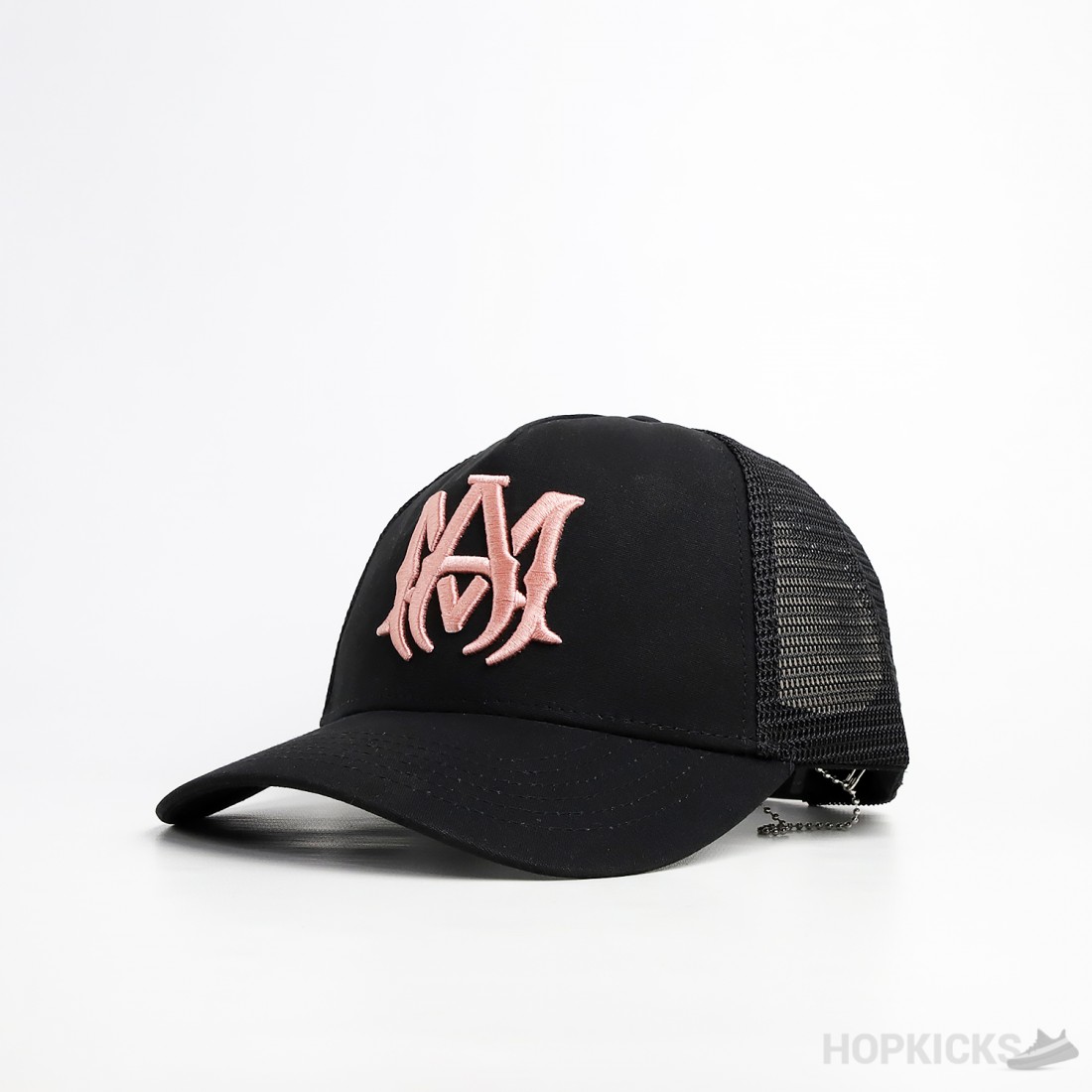 kids logo baseball caps | Amiri MA Pink Logo Black Cap